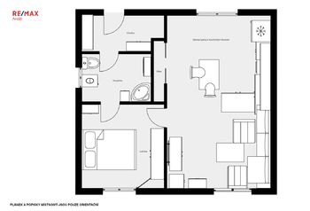 Půdorys chaty - Prodej chaty / chalupy 50 m², Káraný