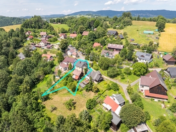 Letecký pohled - Prodej chaty / chalupy 190 m², Zlatá Olešnice