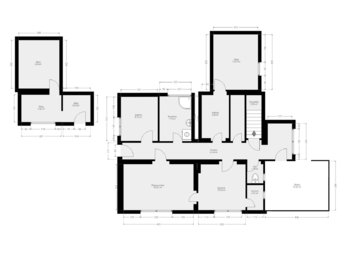 3. 2D půdorys 1. NP - Prodej domu 294 m², Praha 5 - Radotín