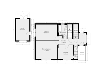 18. 2D půdorys 2. NP - Prodej domu 294 m², Praha 5 - Radotín