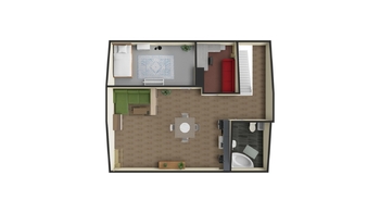 31a. 3D půdorys 3. NP domu - Prodej domu 294 m², Praha 5 - Radotín