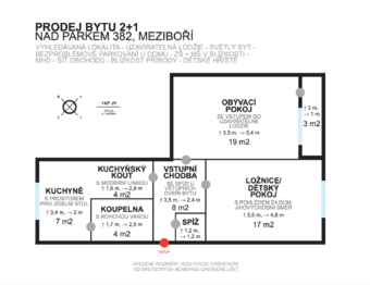 Prodej bytu 2+1 v družstevním vlastnictví 60 m², Meziboří