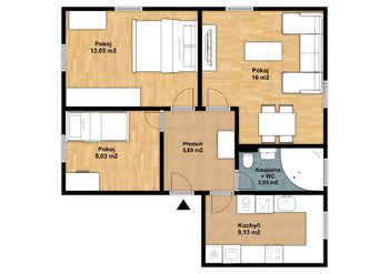 Prodej bytu 3+1 v osobním vlastnictví 56 m², Holýšov