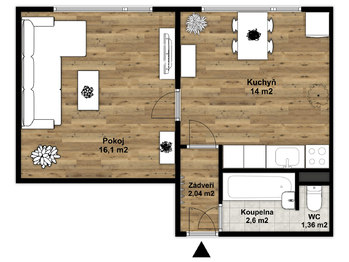 Prodej bytu 1+1 v osobním vlastnictví 36 m², Chomutov