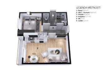 Prodej bytu 2+kk v osobním vlastnictví 42 m², Chrudim