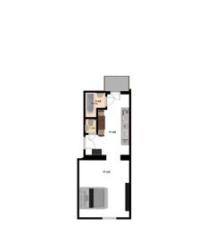 Orientační půdorys - Pronájem bytu 1+1 v osobním vlastnictví 32 m², Znojmo