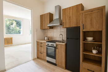 vizualizace - takto může vypadat kuchyň po renovaci - Prodej bytu 1+kk v družstevním vlastnictví 33 m², Kladno