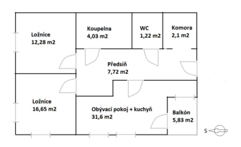 Pronájem bytu 3+kk v osobním vlastnictví 76 m², Praha 4 - Modřany