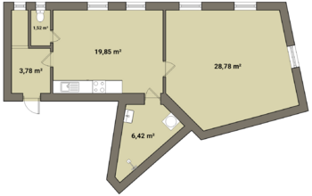Pronájem bytu 2+kk v osobním vlastnictví 55 m², Olomouc