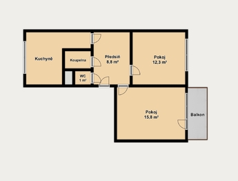 Pronájem bytu 2+1 v osobním vlastnictví 54 m², Brno