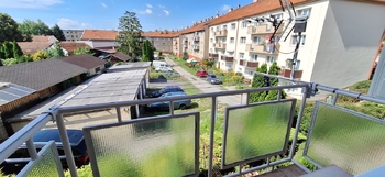 Pohled z balkonu - Pronájem bytu 2+kk v osobním vlastnictví 47 m², Bučovice