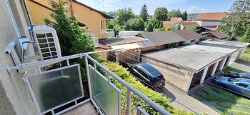 Pohled z balkonu - Pronájem bytu 2+kk v osobním vlastnictví 47 m², Bučovice