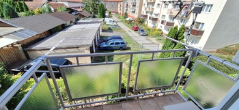 Pohled z balkonu - Pronájem bytu 2+kk v osobním vlastnictví 47 m², Bučovice
