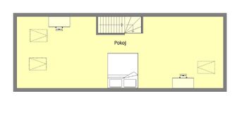 Orientační půdorys podkroví - Pronájem domu 150 m², Praha 10 - Strašnice