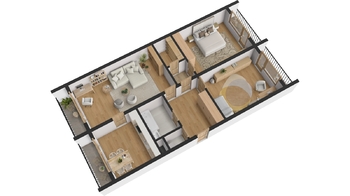 Půdorys bytu 3+1 E. Beneše - Prodej bytu 3+1 v družstevním vlastnictví 99 m², Hradec Králové