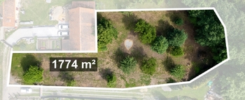 Výměra pozemku - Prodej pozemku 1774 m², Svinaře