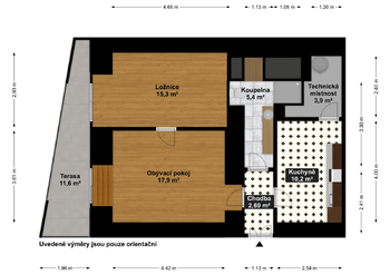 Pronájem bytu 2+1 v osobním vlastnictví 67 m², Tábor