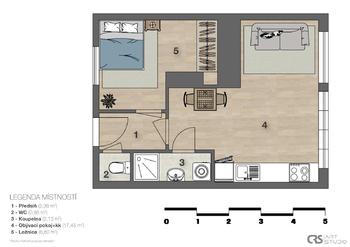Prodej bytu 2+kk v osobním vlastnictví 33 m², Praha 4 - Krč