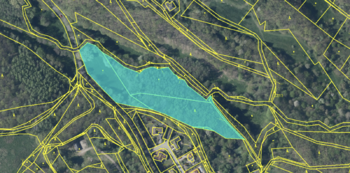 Katastrální ortofoto mapa - Prodej pozemku 14373 m², Jirkov