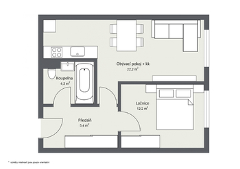 Prodej bytu 2+kk v družstevním vlastnictví 45 m², Praha 5 - Stodůlky