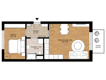 Pronájem bytu 2+kk v osobním vlastnictví 54 m², Plzeň
