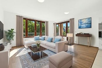 VIZUALIZACE obývacího pokoje - Pronájem bytu 2+kk v osobním vlastnictví 65 m², Praha 5 - Košíře