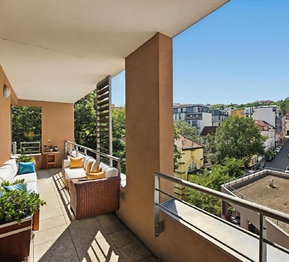 VIZUALIZACE lodžie - Pronájem bytu 2+kk v osobním vlastnictví 65 m², Praha 5 - Košíře