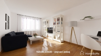 Vizualizace obývací pokoj - Prodej bytu 3+1 v osobním vlastnictví 74 m², Karlovy Vary