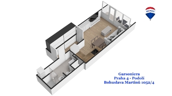 Pronájem bytu 1+kk v družstevním vlastnictví 37 m², Praha 4 - Podolí