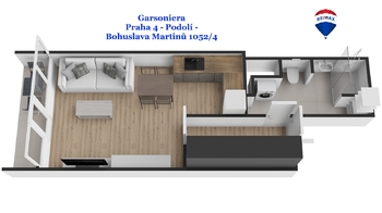 Pronájem bytu 1+kk v družstevním vlastnictví 37 m², Praha 4 - Podolí