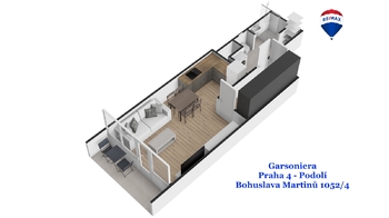 Pronájem bytu 1+kk v družstevním vlastnictví 37 m², Praha 4 - Podolí