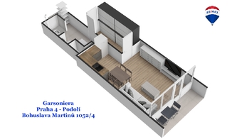 Pronájem bytu 1+kk v družstevním vlastnictví 37 m², Praha 4 - Podolí