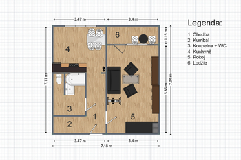 Pronájem bytu 1+1 v osobním vlastnictví 41 m², Brno