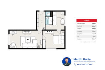Prodej bytu 2+1 v osobním vlastnictví 52 m², České Budějovice