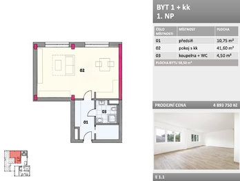 Prodej bytu 1+kk v osobním vlastnictví 59 m², Frýdek-Místek