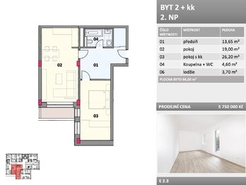 Prodej bytu 2+kk v osobním vlastnictví 66 m², Frýdek-Místek