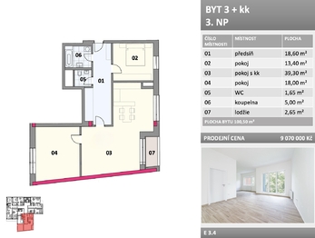 Prodej bytu 3+kk v osobním vlastnictví 101 m², Frýdek-Místek