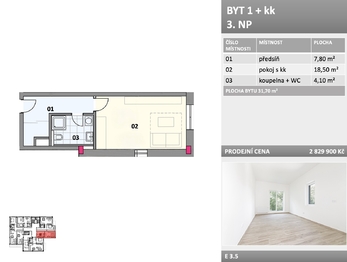 Prodej bytu 1+kk v osobním vlastnictví 32 m², Frýdek-Místek