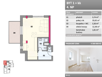 Prodej bytu 1+kk v osobním vlastnictví 47 m², Frýdek-Místek