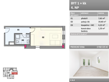 Prodej bytu 1+kk v osobním vlastnictví 33 m², Frýdek-Místek