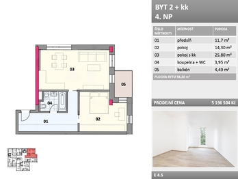 Prodej bytu 2+kk v osobním vlastnictví 58 m², Frýdek-Místek