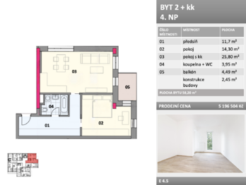 Prodej bytu 2+kk v osobním vlastnictví 58 m², Frýdek-Místek