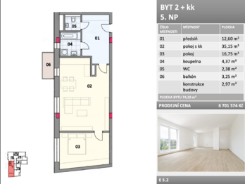 Prodej bytu 2+kk v osobním vlastnictví 74 m², Frýdek-Místek