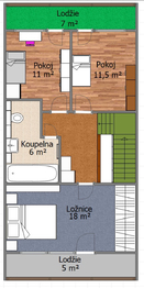 půdorys 2. patro - Prodej domu 100 m², Rýmařov