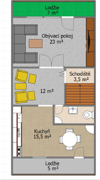 půdorys 1. patro - Prodej domu 100 m², Rýmařov