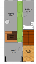 půdorys přízemí - Prodej domu 100 m², Rýmařov