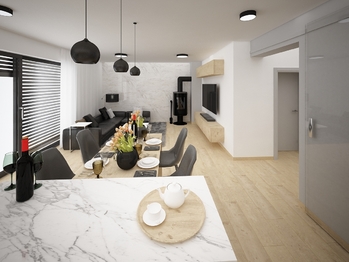 Kuchyně a obývací pokoj - Prodej domu 157 m², Měnín