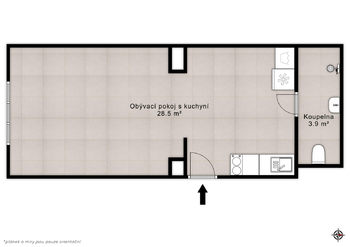 Prodej bytu 1+kk v osobním vlastnictví 31 m², Praha 6 - Břevnov