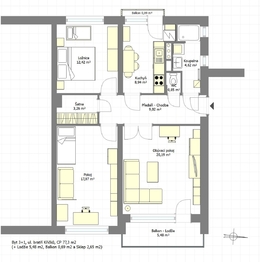 Prodej bytu 3+1 v družstevním vlastnictví 86 m², Brno
