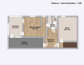 1.np. - Prodej chaty / chalupy 68 m², Radostice